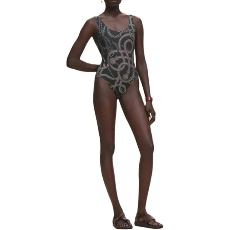 HERMES One piece Swimsuit Women's Charcoal Gray-1