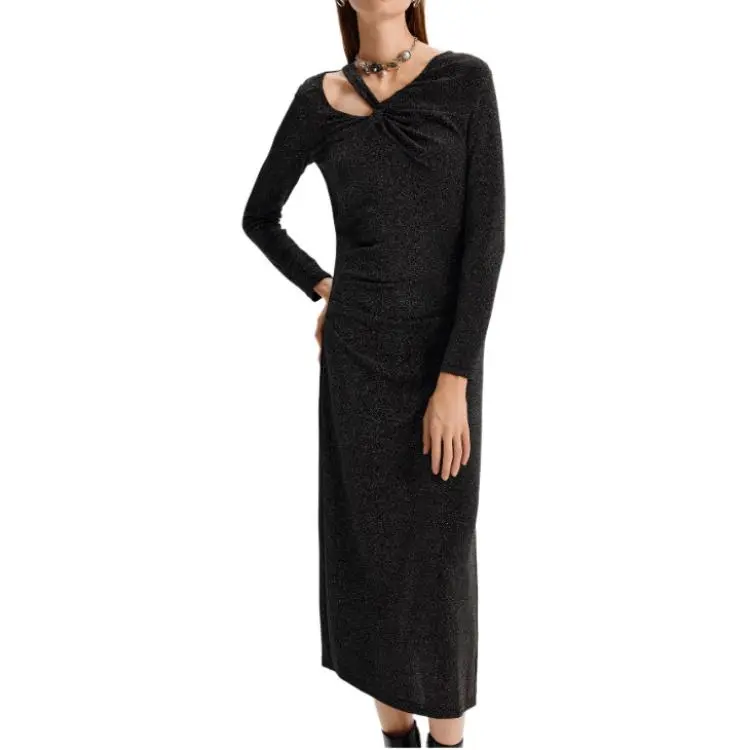 KARL LAGERFELD FW24 Long Sleeved Dress Women's Black-4