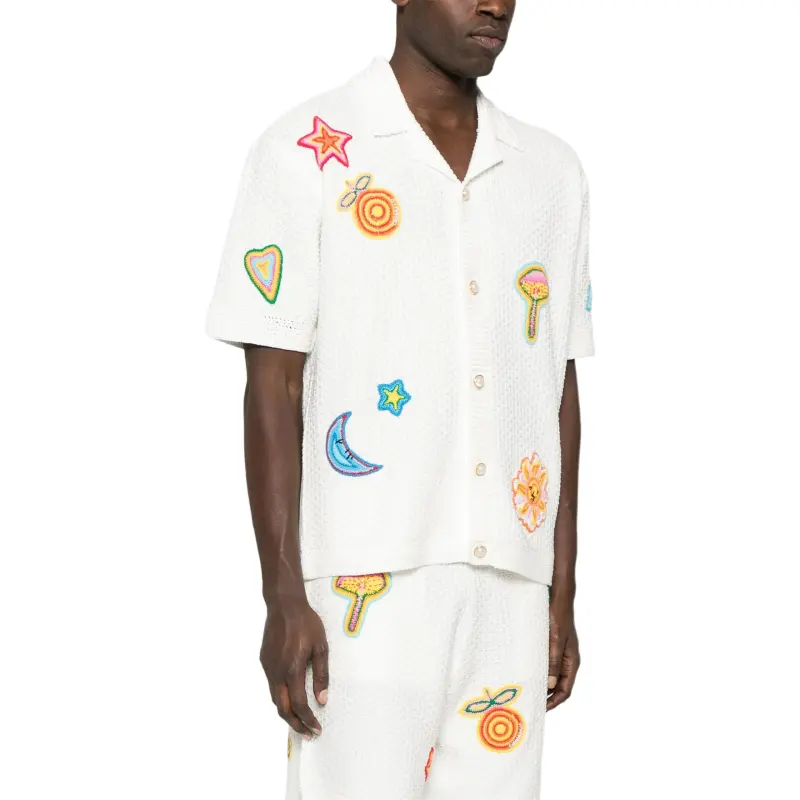 CASABLANCA Crochet Motif Shirt-3