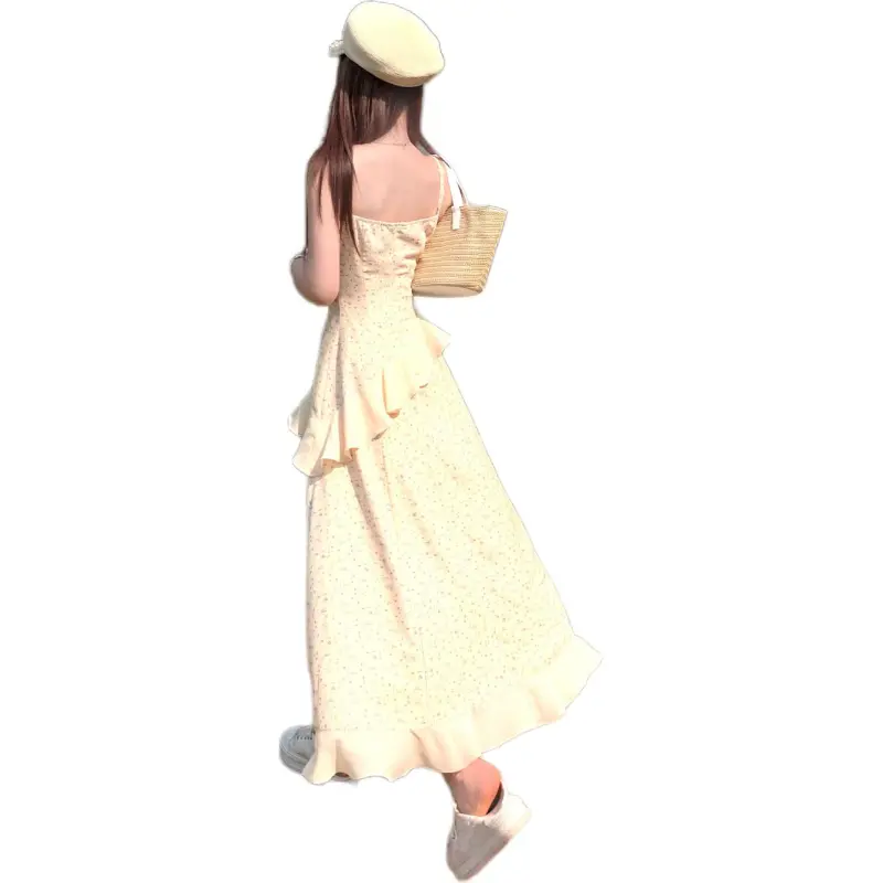 Mu Xiao Xin Slip Dresses Women's Sweet Broken Pear Blossom-1