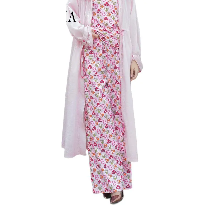 BESIONIA SS25 Casual Pants Women's Pink Floral-2