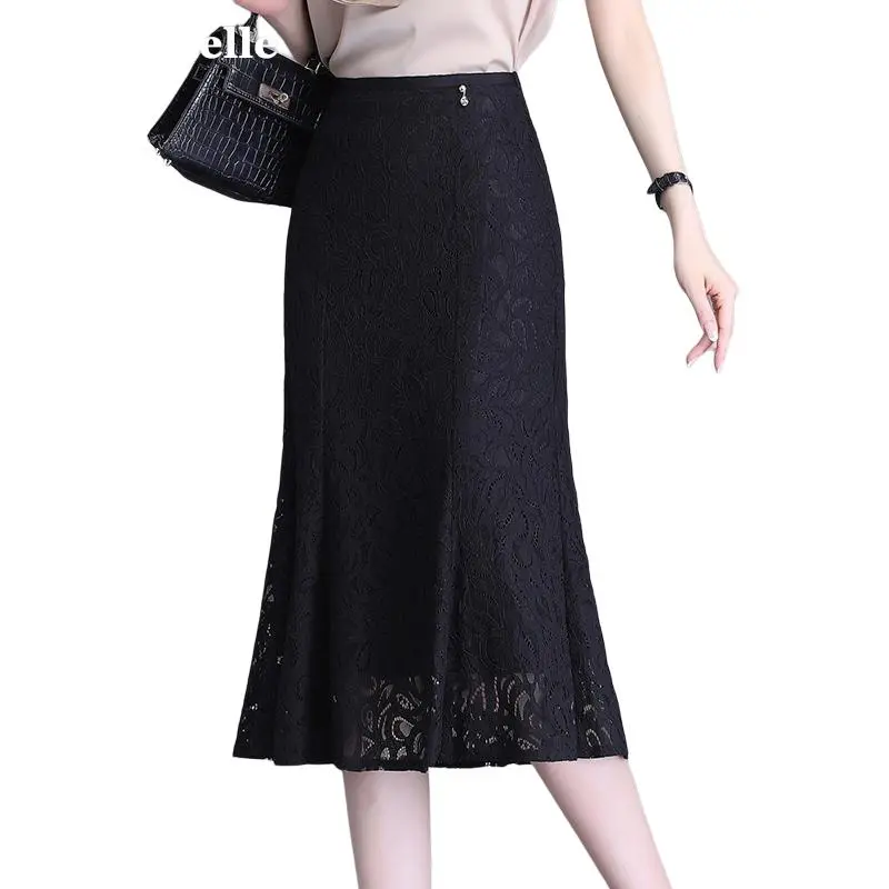 La Chapelle Casual Long Skirt Women's Black-1