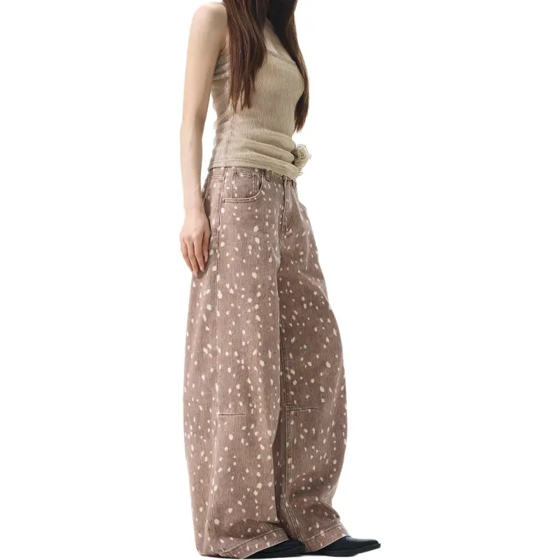 WLNEXT Jeans Unisex Brown Red-1