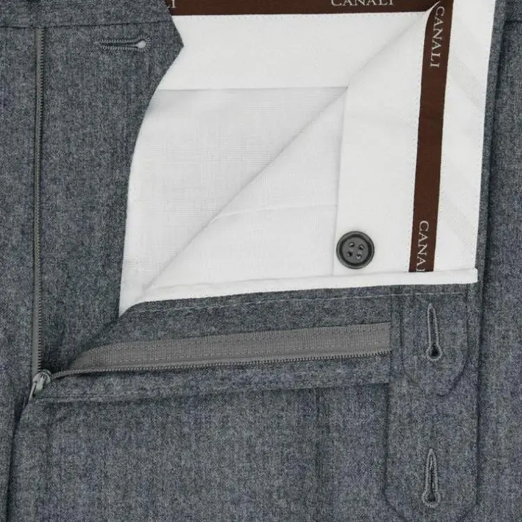 Canali Suit Trousers Men Gray-4