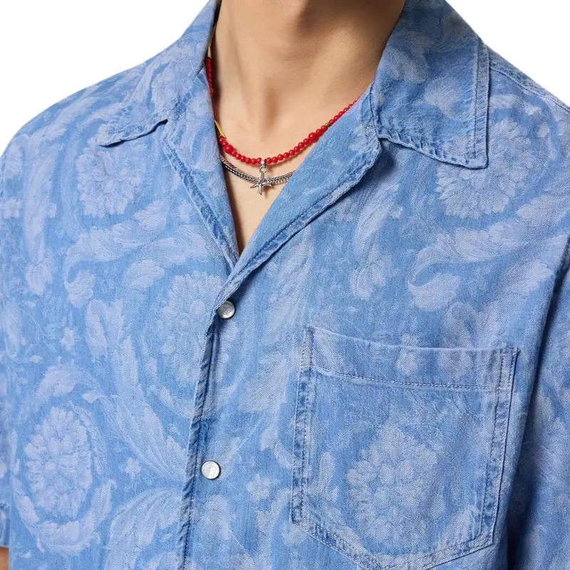 VERSACE All Over Denim Shirt-4