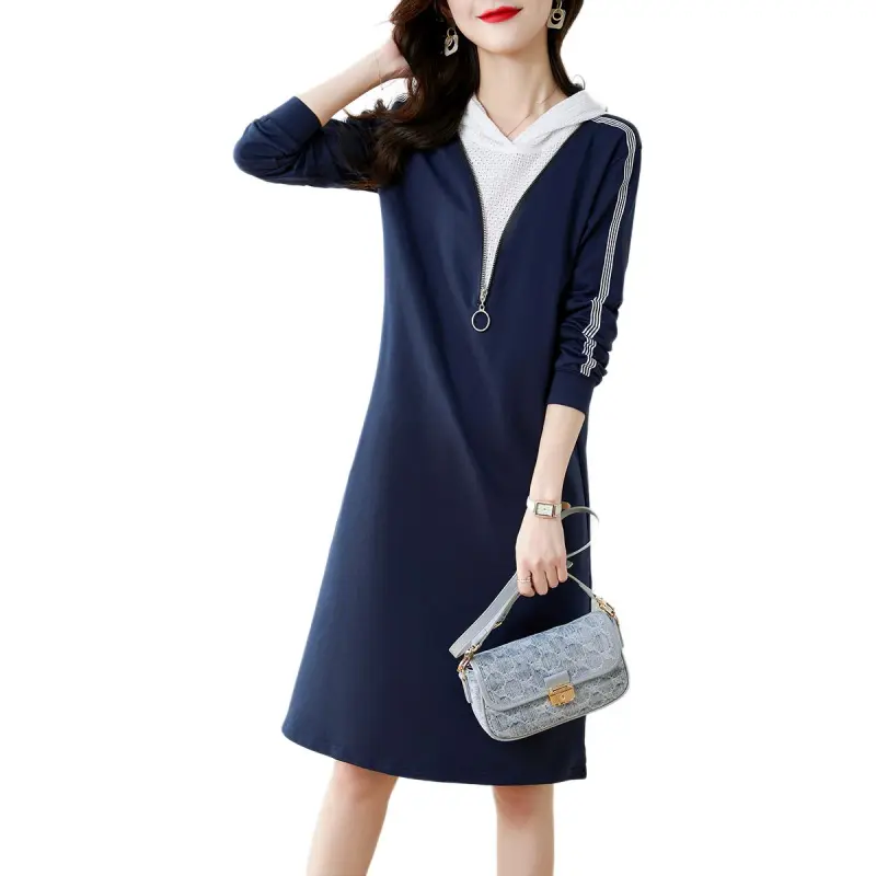 XWI Long Sleeved Dresses Women's Royal Blue-3