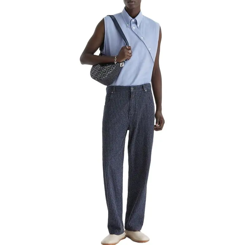 FENDI Collared Sleeveless Shirt-2