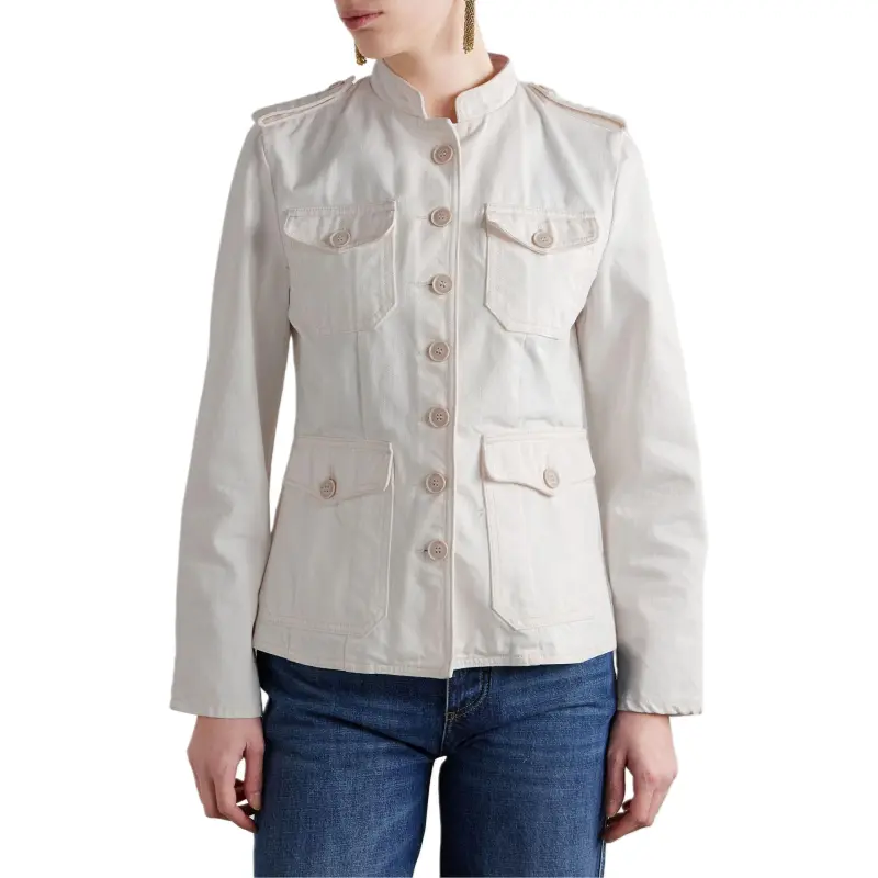 NILI LOTAN Denim Jacket Women's Cream-2