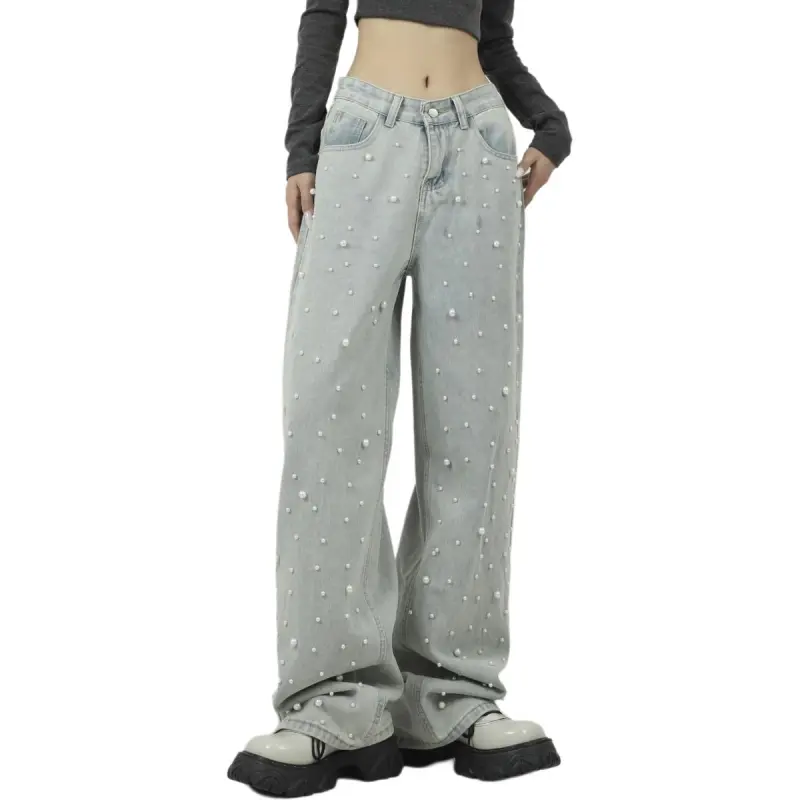XIANSINIAO Jeans Women's Light Blue-1