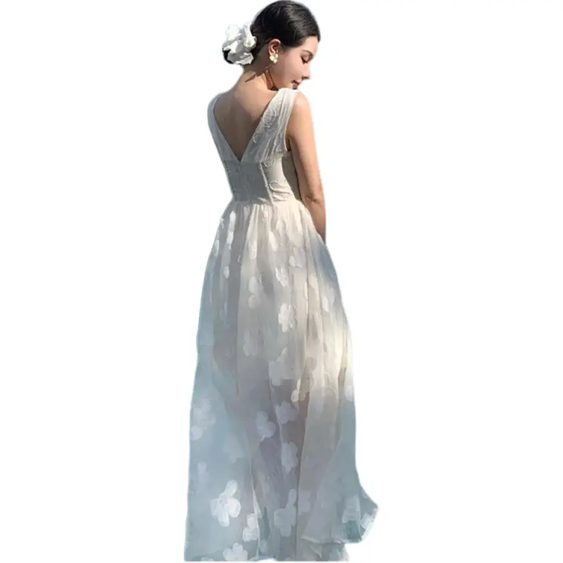 JECCI FIVE Sleeveless Dress Women's White-2