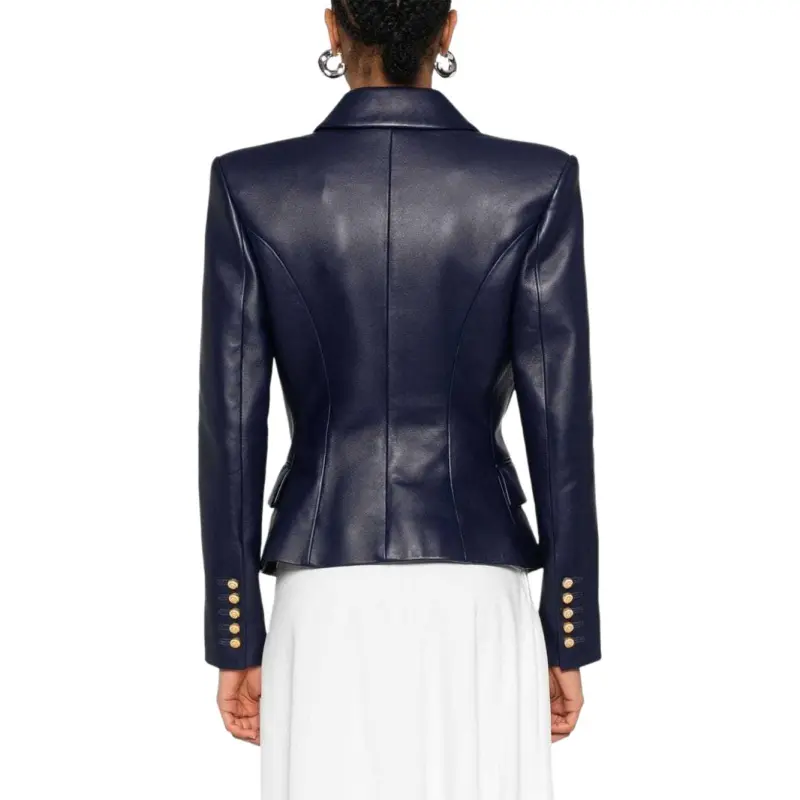 BALMAIN Leather 6 button Blazer-2
