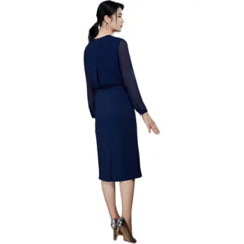 BBLLUUEE Long Sleeved Dress Women's Ink Blue