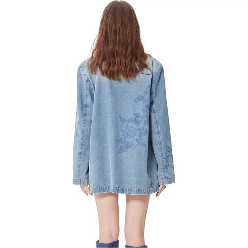 Ed Hardy SS25 Denim Jacket Women's Blue-3