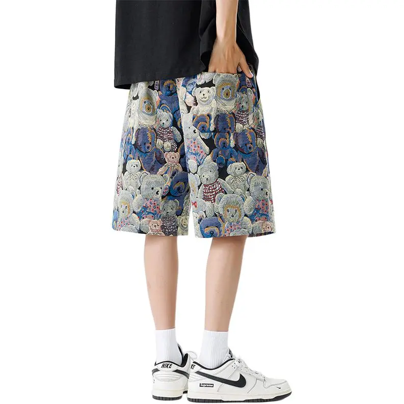 JIMI&JONS Casual Shorts Unisex Blue Bear-3