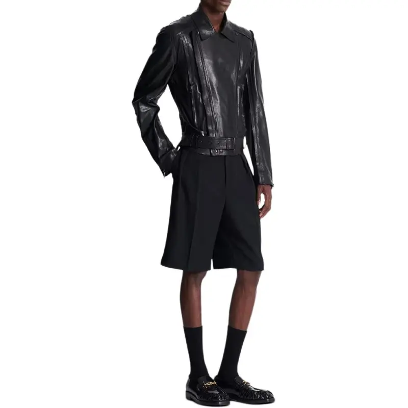 BALMAIN Leather Jacket Men's Black-5
