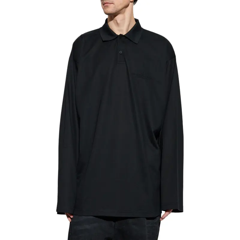 Balenciaga Collared Long Sleeve Polo Shirt-1