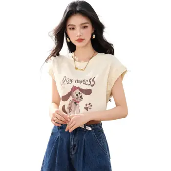 La Chapelle Flutter Sleeve T Shirt Women's Beige