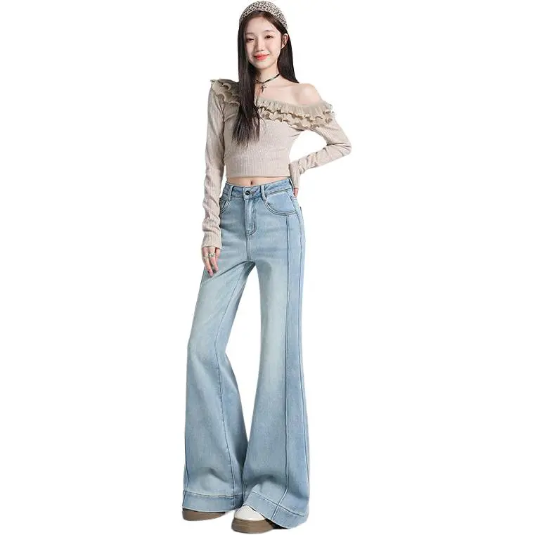 KORAMAN Jeans Women's Light Blue Extended Length 163 Above-1