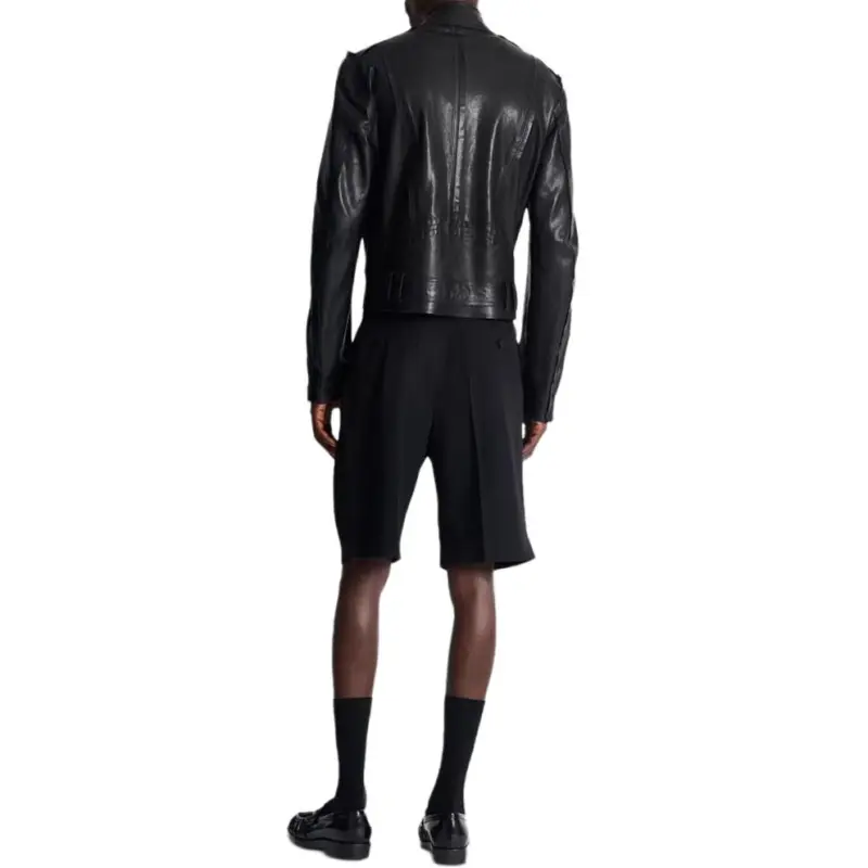 BALMAIN Leather Jacket Men's Black-4