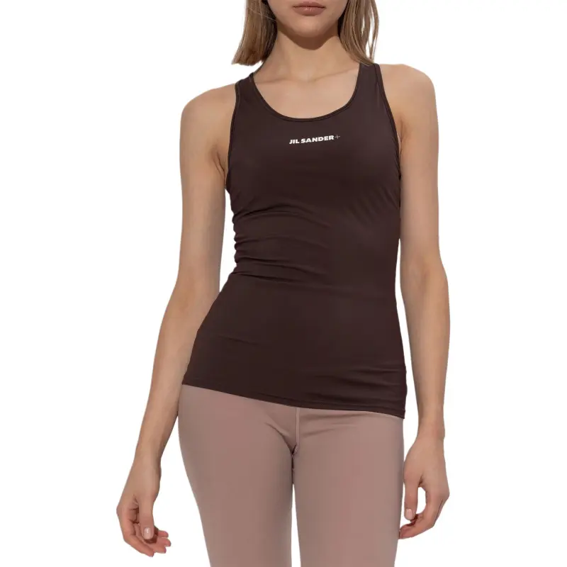 JIL SANDER + Logo Printed Technicalb Tank Top-3