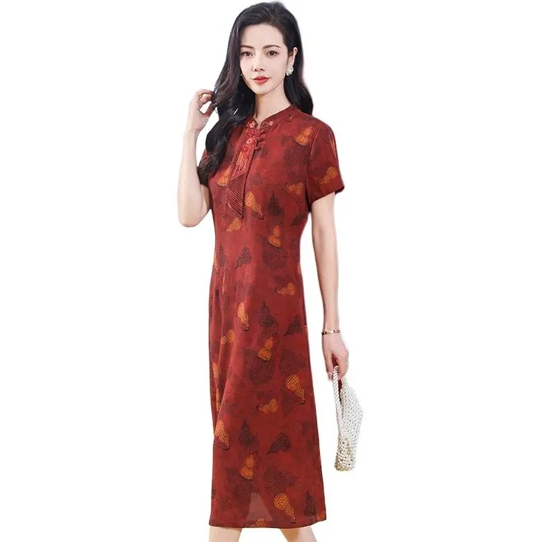 Yi Mengyuan Silk Short Sleeved Dress Women's-0