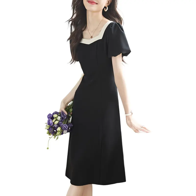 Mo Han Yi Mei Short Sleeved Dress Women's Black-2