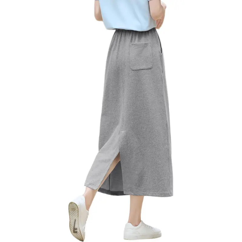 XWI Knit Long Skirts Women's Gray-2