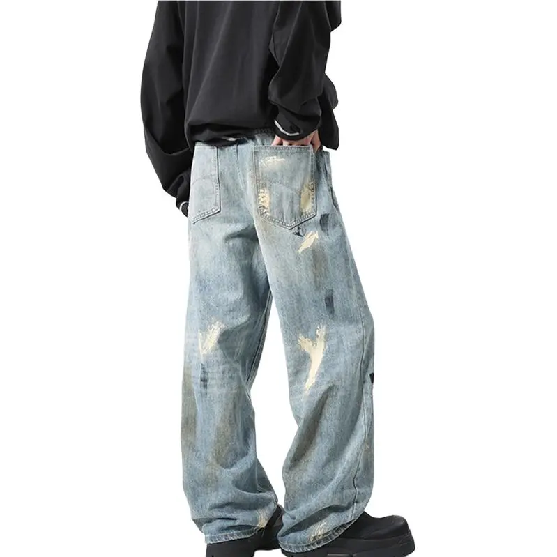 Izex Jeans Unisex Ink Splatter Blue-1