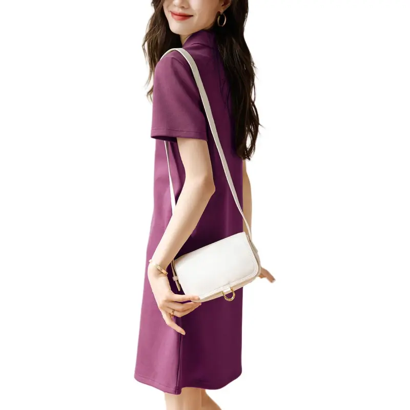 Mo Han Yi Mei Short Sleeved Dresses Women's Plum-1