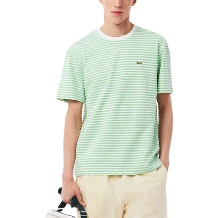 LACOSTE Striped Cotton T shirt-1