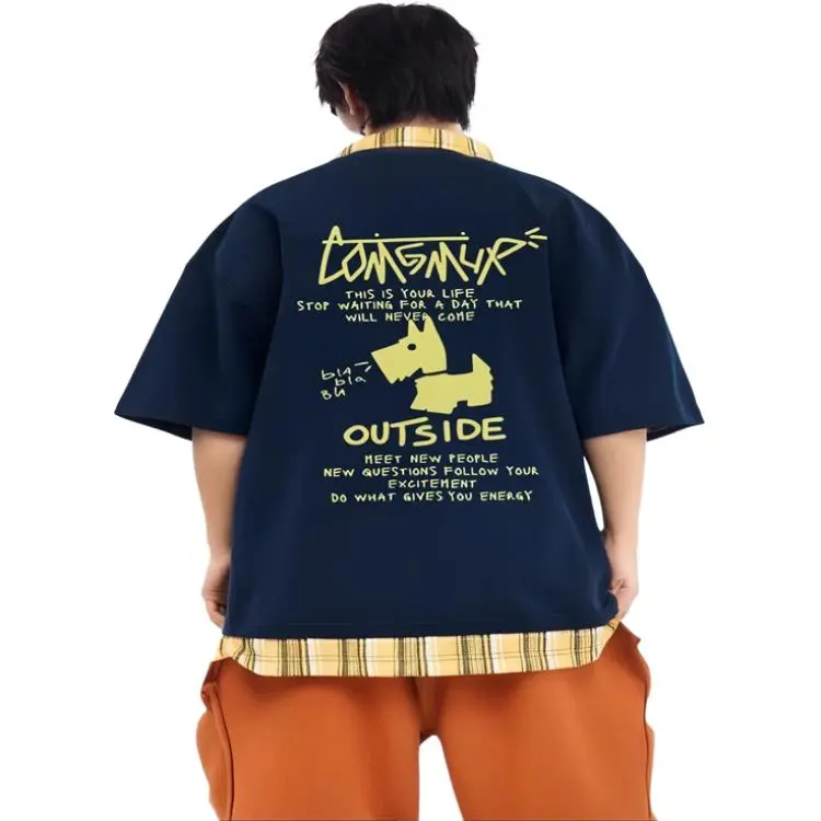 COMGM T Shirts Unisex Navy Blue-3