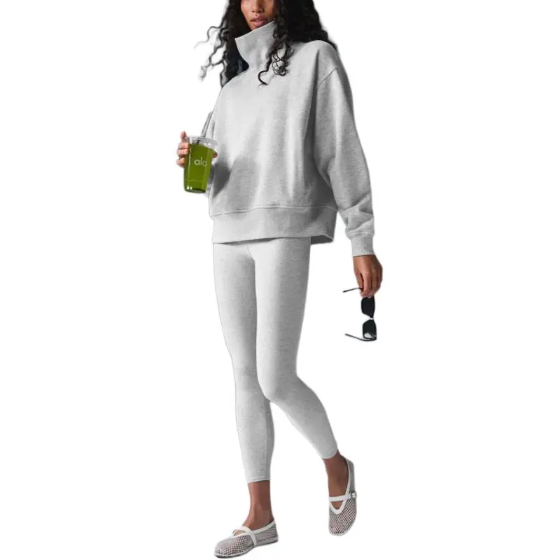 Alo Yoga Hazy Mock Neck Pullover Sweatshirt Women's-4