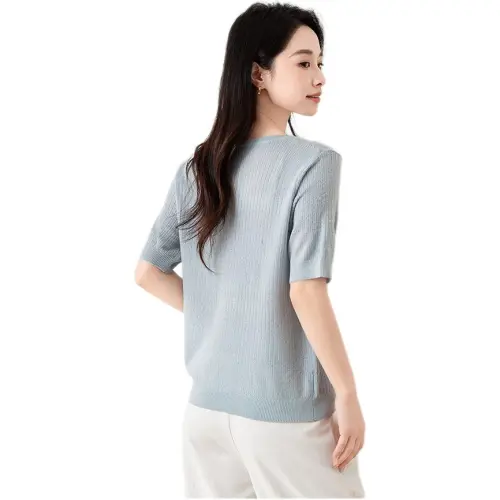 X MOOM Regular T Shirt Women's Light Blue