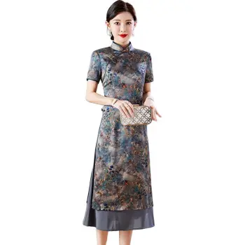 Yi Mengyuan Silk Short Sleeved Dress Women's Image Color