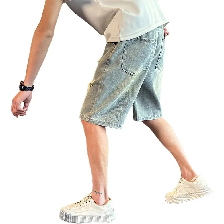 YOFVV Denim Shorts Unisex Light Yellow-2