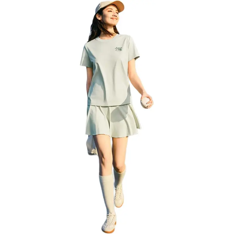 Anta Life Collection T Shirt Women's Aqua Mountain Green-1