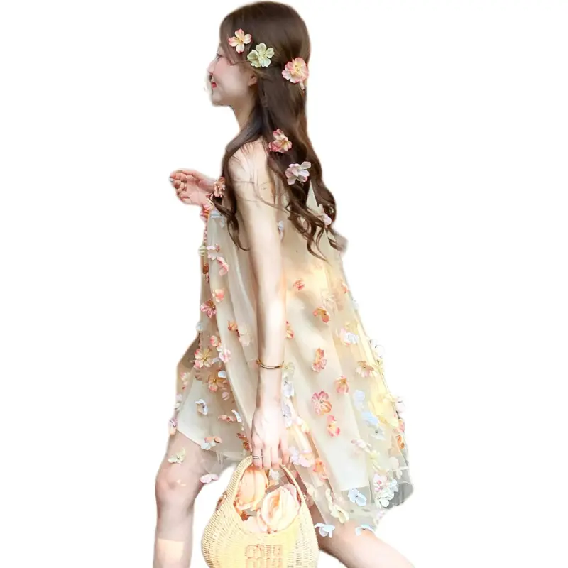Flowers In Water Slip Dress Women's Multicolor-2