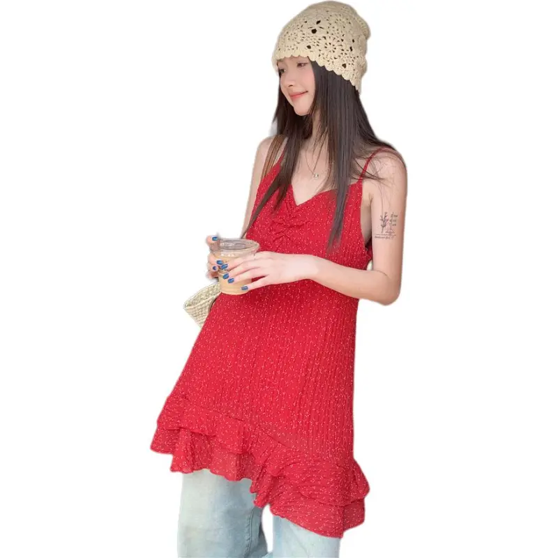 GOSO Slip Dresses Women's Red-1