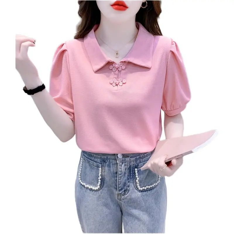 Mu Xiao Xin Puff Sleeve T Shirt Women's-1