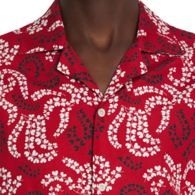 Lanvin Leaf Printed Short Sleeved Shirt-5
