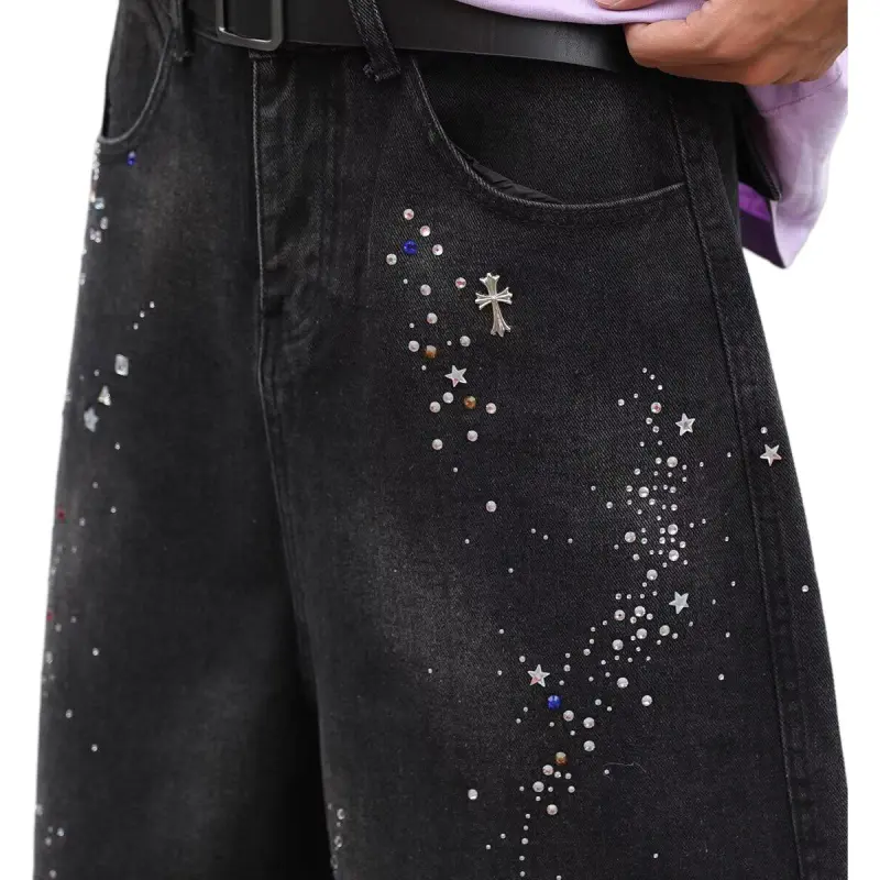 PVPVPV Denim Shorts Unisex Black-2