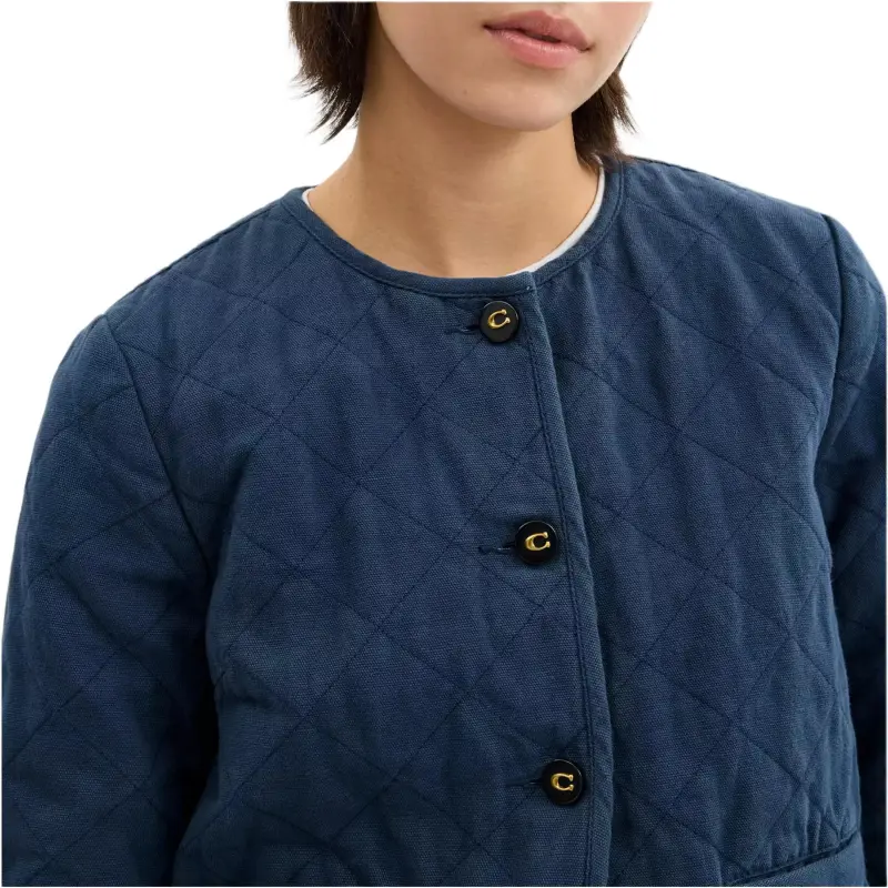 COACH SS25 Puffer Jacket Women's Navy Blue-3
