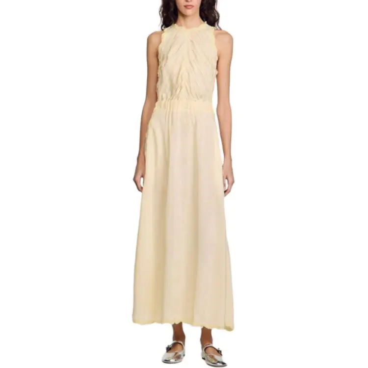 Sandro Slub texture Maxi Dress-1