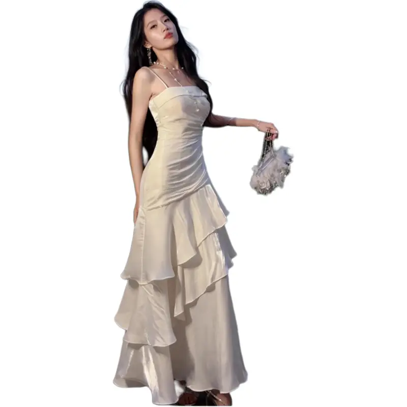 Mu Xiao Xin Slip Dresses Women's Beige-3