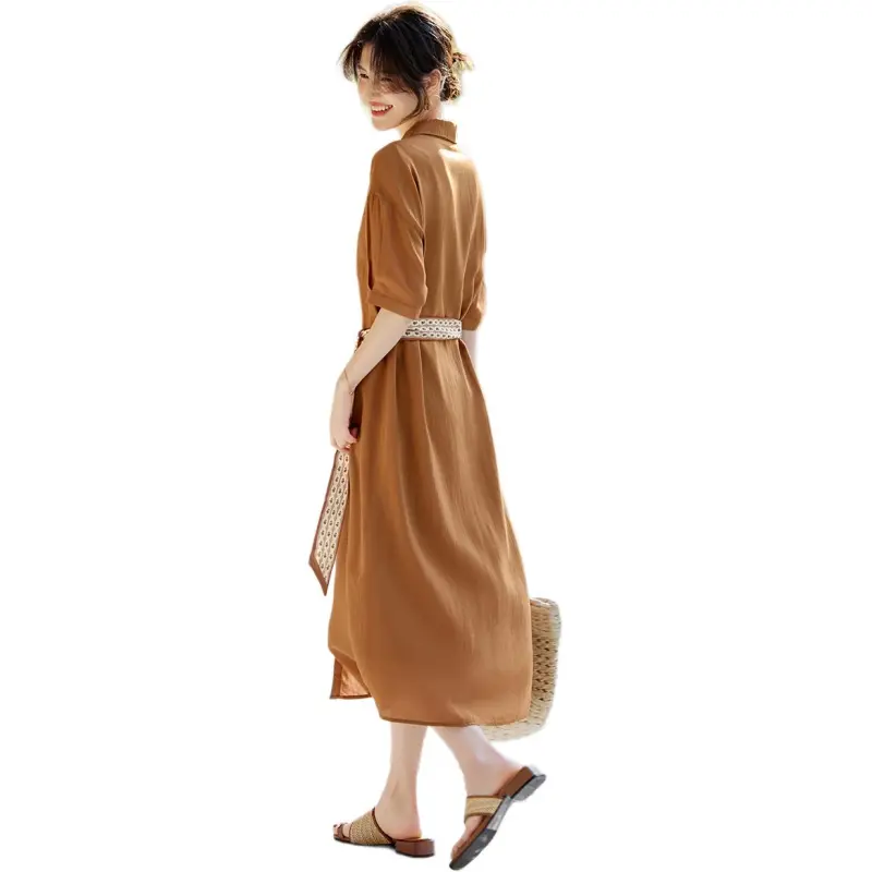 XWI Short Sleeved Dresses Women's Ginger Yellow-1