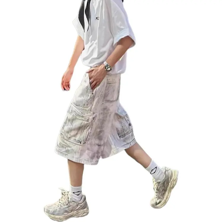 Weles Denim Shorts Unisex White-3