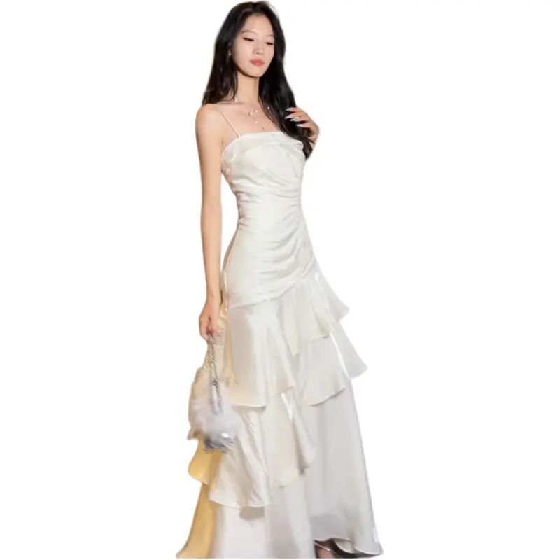 Mu Xiao Xin Slip Dresses Women's Beige-2