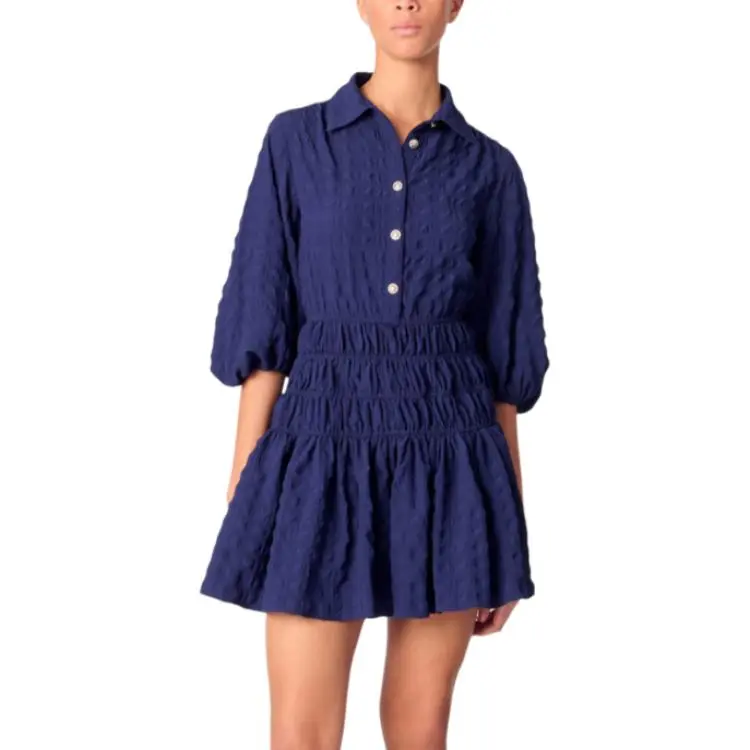 Maje Short Sleeved Dress Women's Dark Blue-1