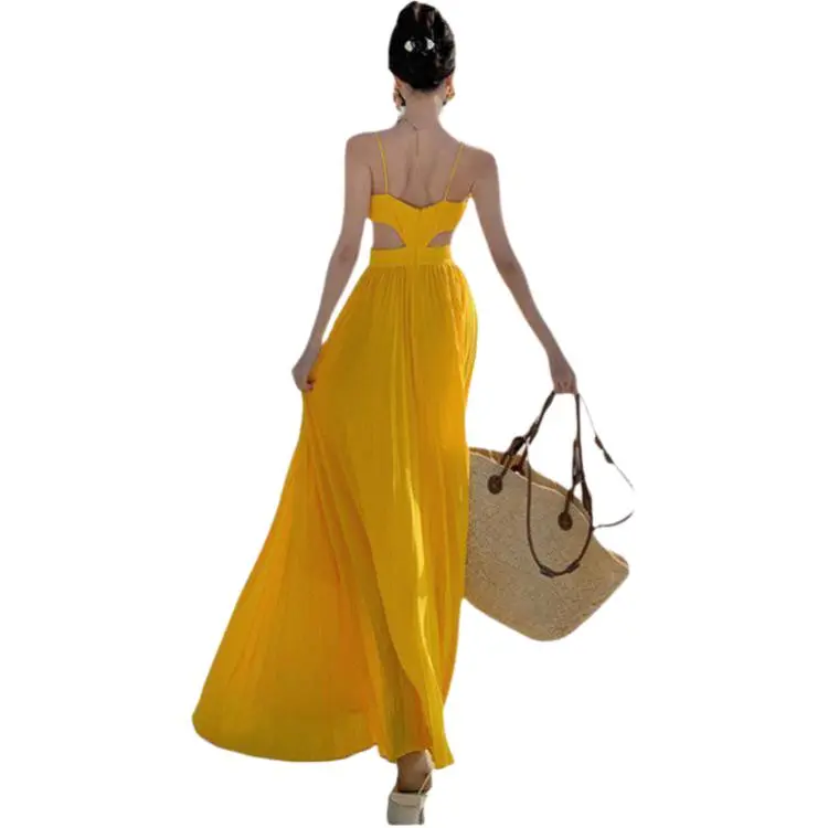 Dior Beauty Slip Dresses Women's Yellow-2