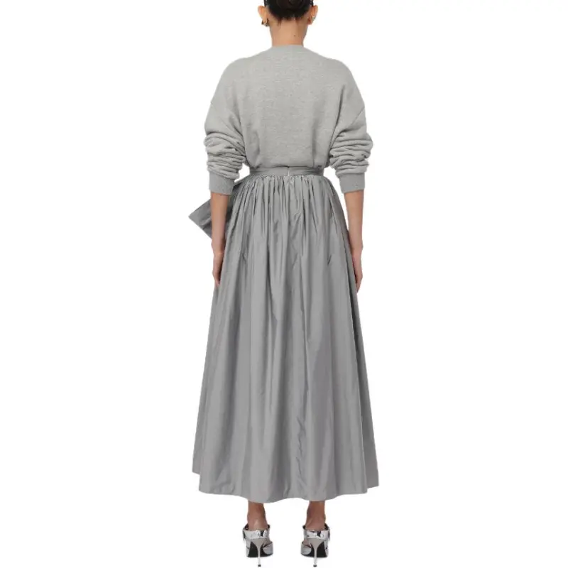 Alexander McQueen SS24 Casual Long Skirts Women's Silver-2